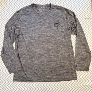 Vineyard Vines Performance Polyester Gray Long Sleeve Tee Fish Size L Large